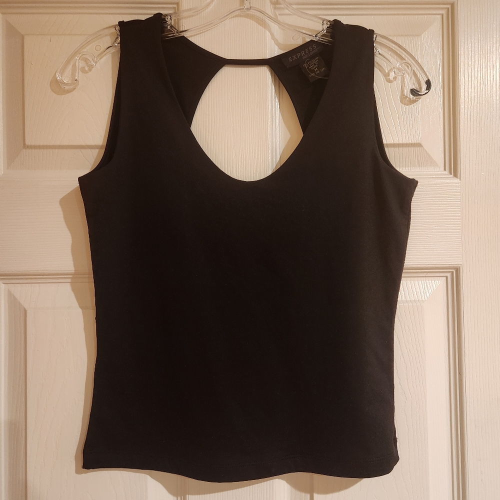 Express Black Sleeveless Tank with Keyhole Back . Size M